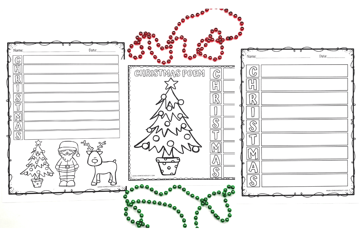 free christmas acrostic poem template for kids